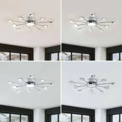 Meru Plafondlamp Ø65 Chrome/White - Lindby - Koop Online -lampenmaster winkel 42510965338592