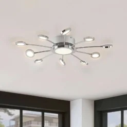 Meru Plafondlamp Ø65 Chrome/White - Lindby - Koop Online -lampenmaster winkel 42510965338593