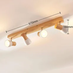 Thorin 4 Plafondlamp Wood/White - Lindby - Koop Online -lampenmaster winkel 42510965357613