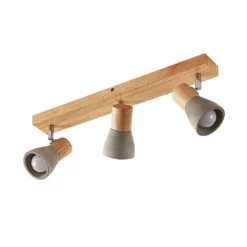 Filiz 3 Plafondlamp Concrete/Wood - Lindby - Koop Online