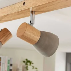 Filiz 3 Plafondlamp Concrete/Wood - Lindby - Koop Online -lampenmaster winkel 42510965488226