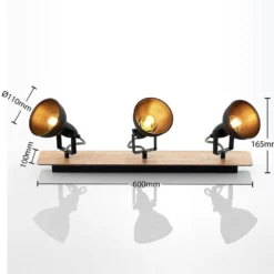 Aylis 3 Plafondlamp Black/Wood - Lindby - Koop Online -lampenmaster winkel 42510965777544