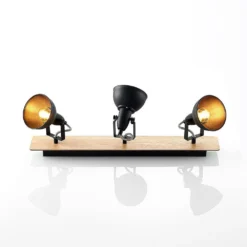Aylis 3 Plafondlamp Black/Wood - Lindby - Koop Online -lampenmaster winkel 42510965777545