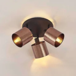 Joudy 3 Round Plafondlamp Bronze/Black - Lindby - Koop Online -lampenmaster winkel 42519117037026