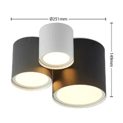 Kianush 3 Plafondlamp White/Grey/Black - Lindby - Koop Online -lampenmaster winkel 42519117063073