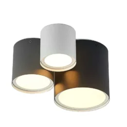 Kianush 3 Plafondlamp White/Grey/Black - Lindby - Koop Online