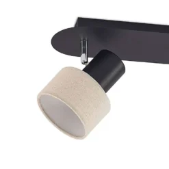 Heribert 3 Plafondlamp Black/Beige - Lindby - Koop Online -lampenmaster winkel 42519117098655