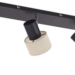Heribert 3 Plafondlamp Black/Beige - Lindby - Koop Online -lampenmaster winkel 42519117098656