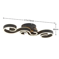 Admira Plafondlamp L51,7 Black/Gold - Lucande - Koop Online -lampenmaster winkel 42519117109084