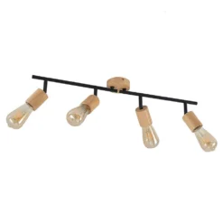 Magniva 4 Plafondlamp Wood/Black - Lindby - Koop Online