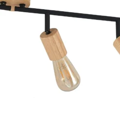 Magniva 4 Plafondlamp Wood/Black - Lindby - Koop Online -lampenmaster winkel 42519117162146