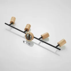 Magniva 4 Plafondlamp Wood/Black - Lindby - Koop Online -lampenmaster winkel 42519117162147