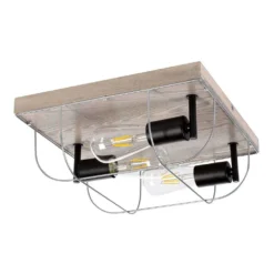 Neptuna 3 Square Plafondlamp Grey Wood/Black/Grey - Envostar - Koop Online