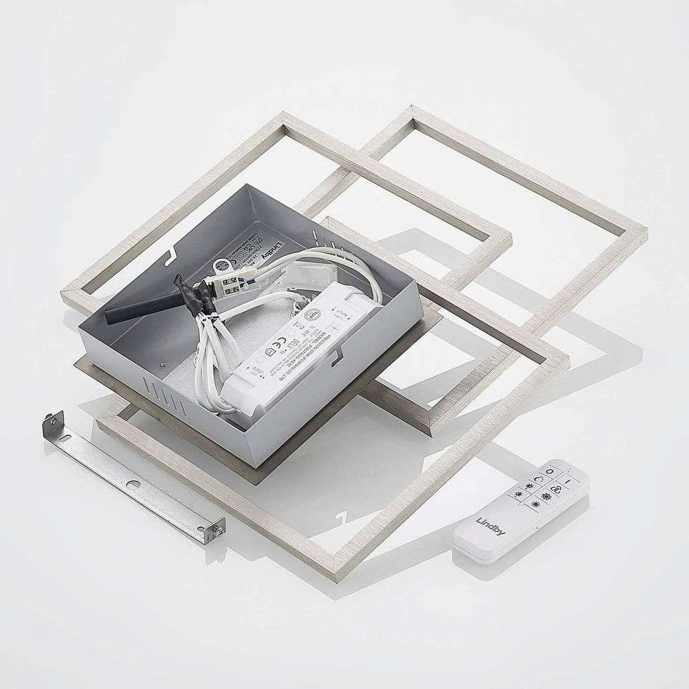 Qiana Square Plafondlamp LED Nickel - Lindby - Koop Online 6 Qiana Square Plafondlamp LED Nickel - Lindby - Koop Online - Afbeelding 6