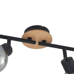 Eridia 4 Plafondlamp Black/Wood - Lindby - Koop Online -lampenmaster winkel 42519117283476