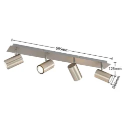 Joffrey 4 Plafondlamp L70 Nickel - Lindby - Koop Online -lampenmaster winkel 4251911728538 4