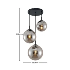 Teeja 3 Cluster Hanglamp Smoke - Lindby - Koop Online -lampenmaster winkel 4251911746044 4