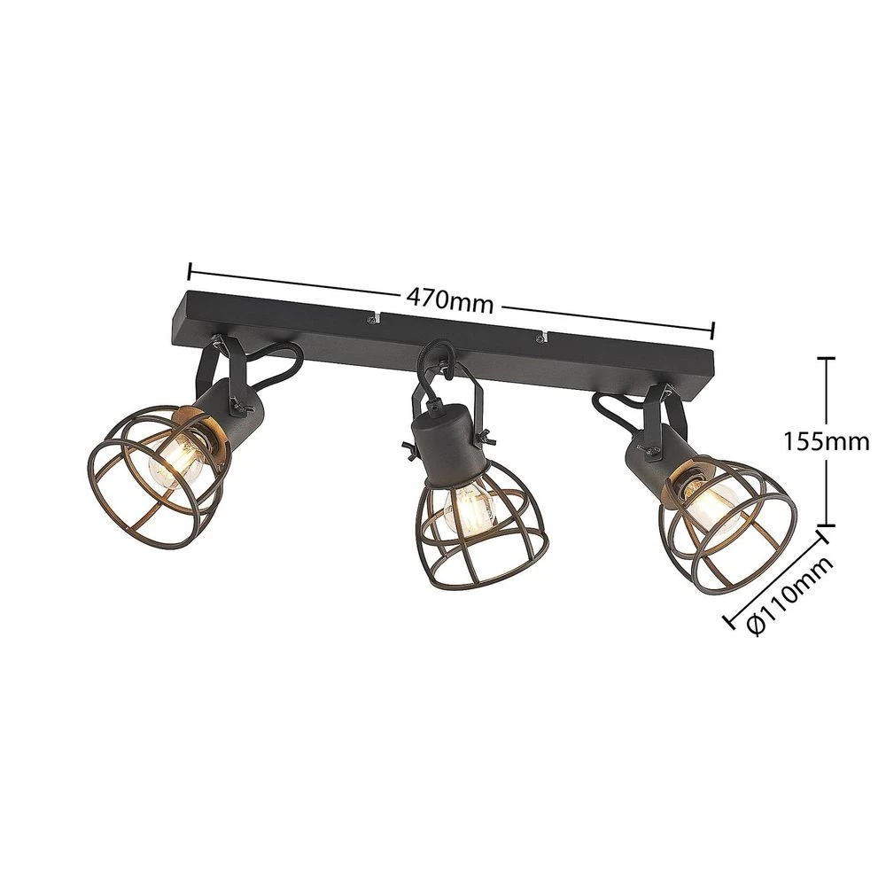 Flintos 3 Plafondlamp Black - Lindby - Koop Online 4 Flintos 3 Plafondlamp Black - Lindby - Koop Online - Afbeelding 4