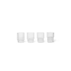 Ripple Glass Set Of 4 Clear - Ferm LIVING - Koop Online