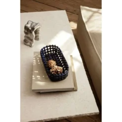 Ceramic Basket Oval Blue - Ferm LIVING - Koop Online -lampenmaster winkel 5704723275039fermliving ceramicbasketoval blue2