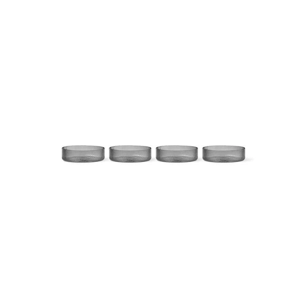 Ripple Serving Bowls Set Of 4 Smoked Grey - Ferm LIVING - Koop Online 1 Ripple Serving Bowls Set Of 4 Smoked Grey - Ferm LIVING - Koop Online
