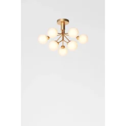 Apiales 9 Plafondlamp Brushed Brass - Nuura - Koop Online -lampenmaster winkel Apiales 9 ceiling brushed brass opal 3