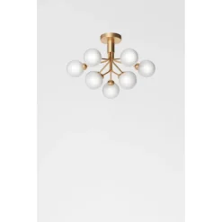 Apiales 9 Plafondlamp Brushed Brass - Nuura - Koop Online -lampenmaster winkel Apiales 9 ceiling brushed brass opal 4
